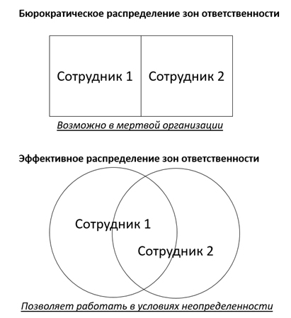распределение зон ответственности бюрократическое и эффективное